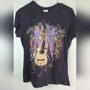 Women's Grand Ole Opry Sparkly Guitar V-Neck, Size XXL